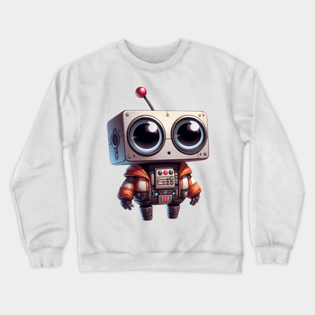 Cute Robot Illustration Crewneck Sweatshirt by Dmytro